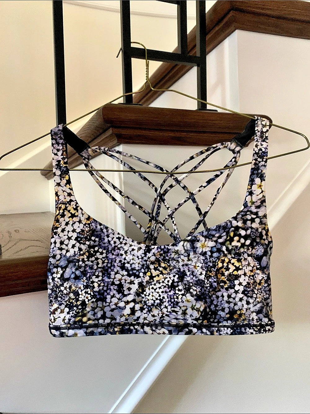 Lululemon Purple & Black floral bra Size 6